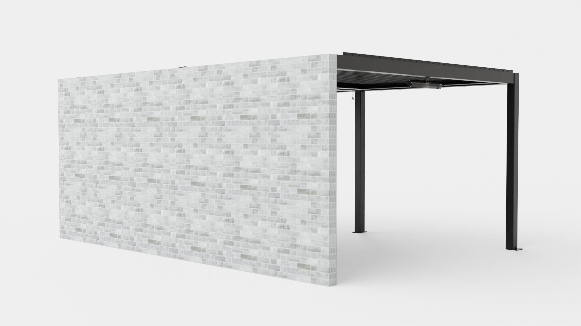 Pergola 4x6 Antracit Wall Low-poly 3D model_3