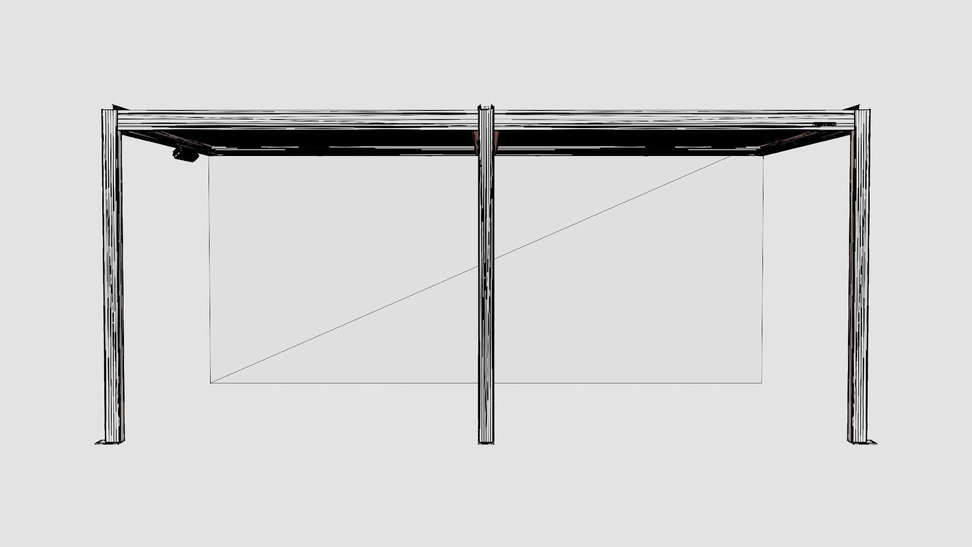 Pergola 4x6 Antracit Wall Low-poly 3D model_6