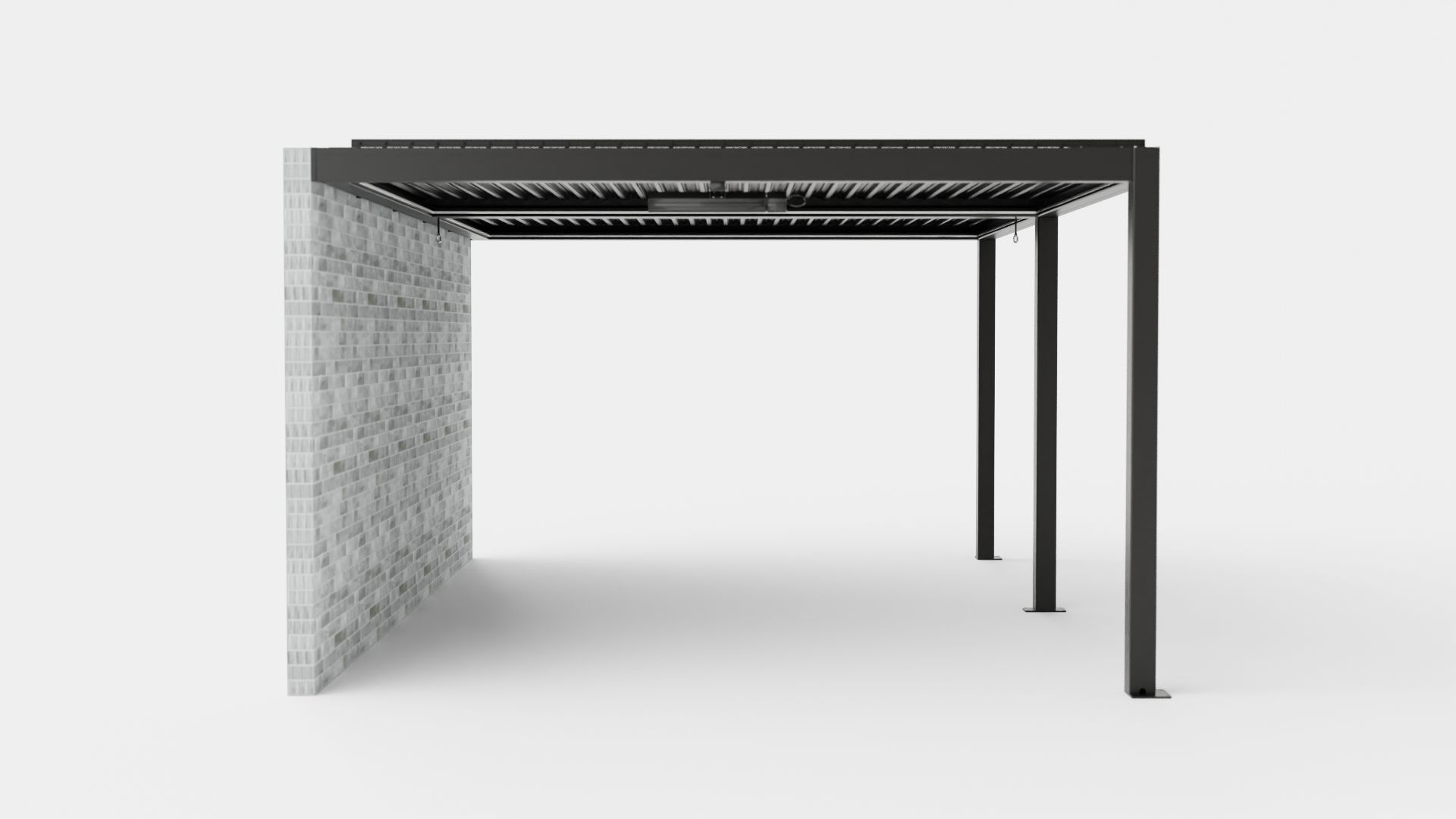 Pergola 4x6 Antracit Wall Low-poly 3D model_2