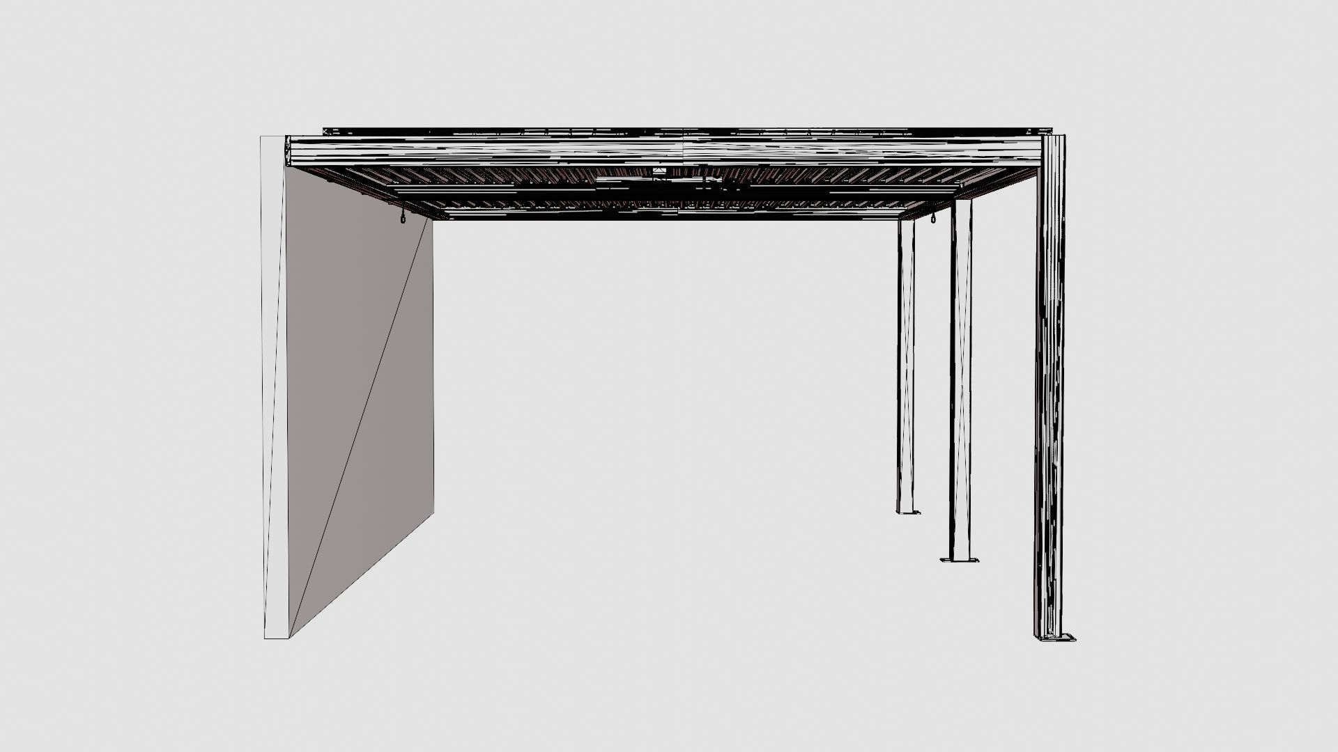 Pergola 4x6 Antracit Wall Low-poly 3D model_8