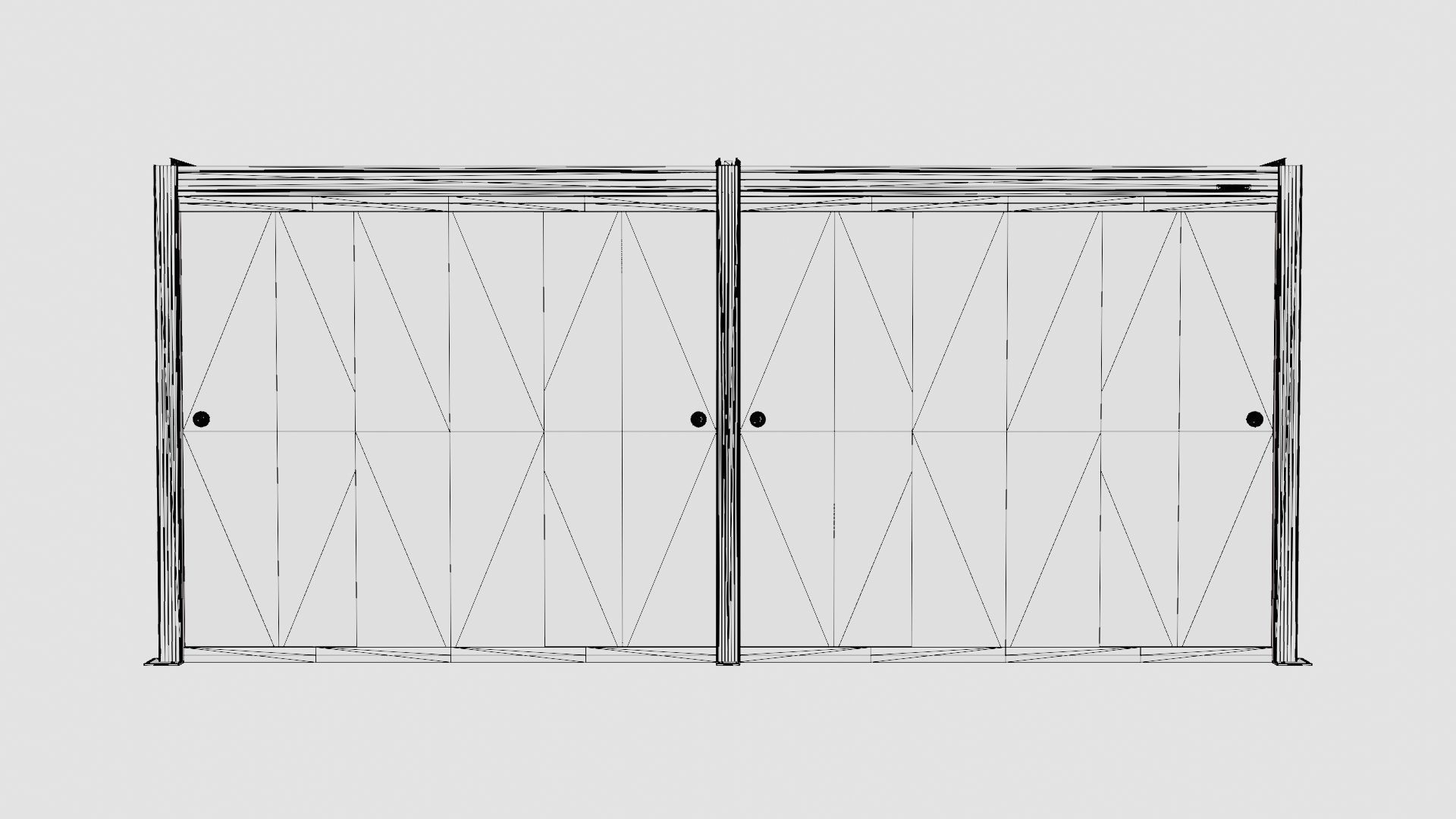 Pergola 4x6 Antracit Mix Low-poly 3D model_6