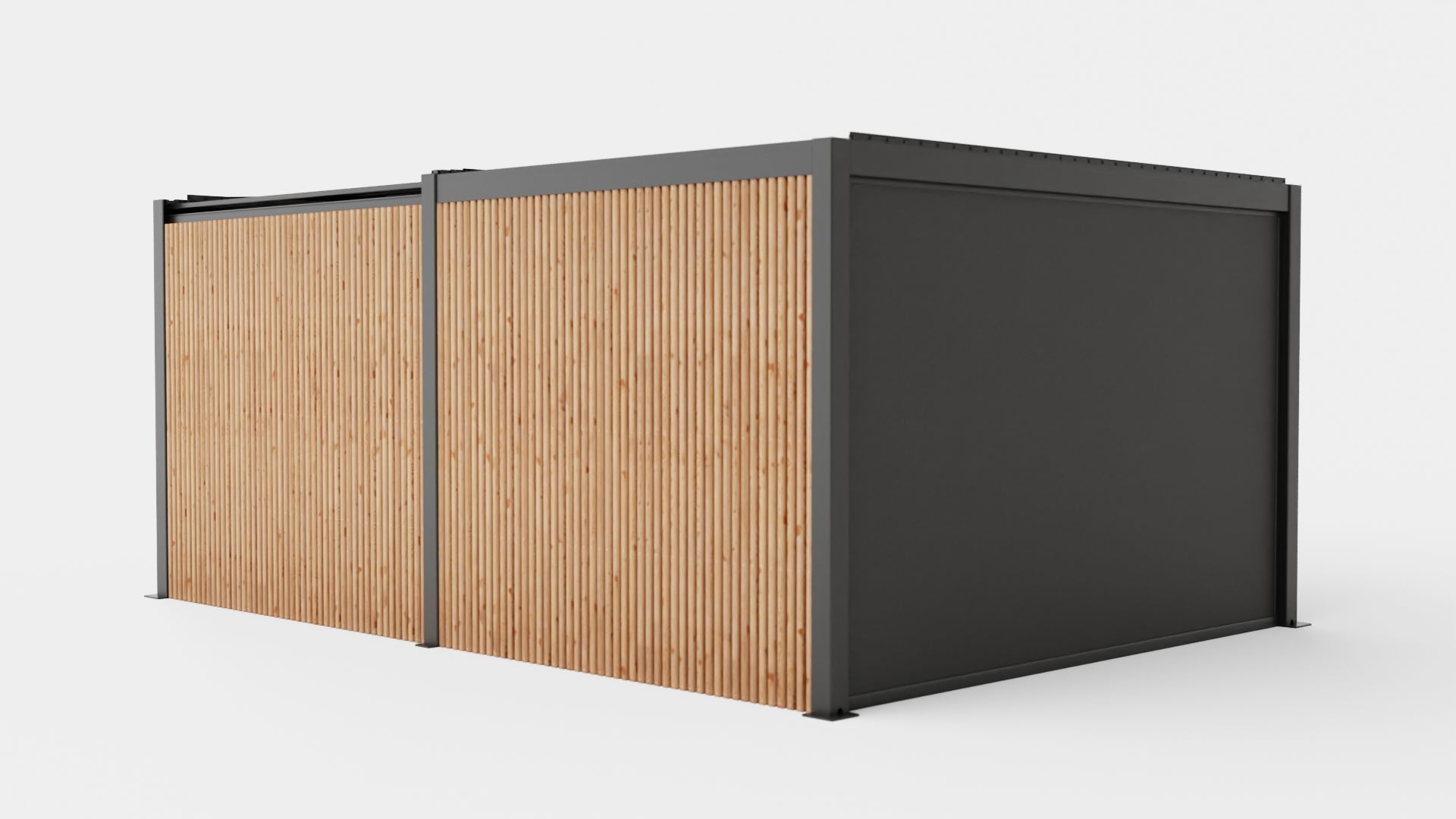 Pergola 4x6 Antracit Mix Low-poly 3D model_3