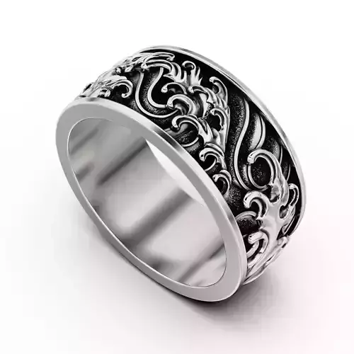 Mesmerizing Wave Ring 3D print model