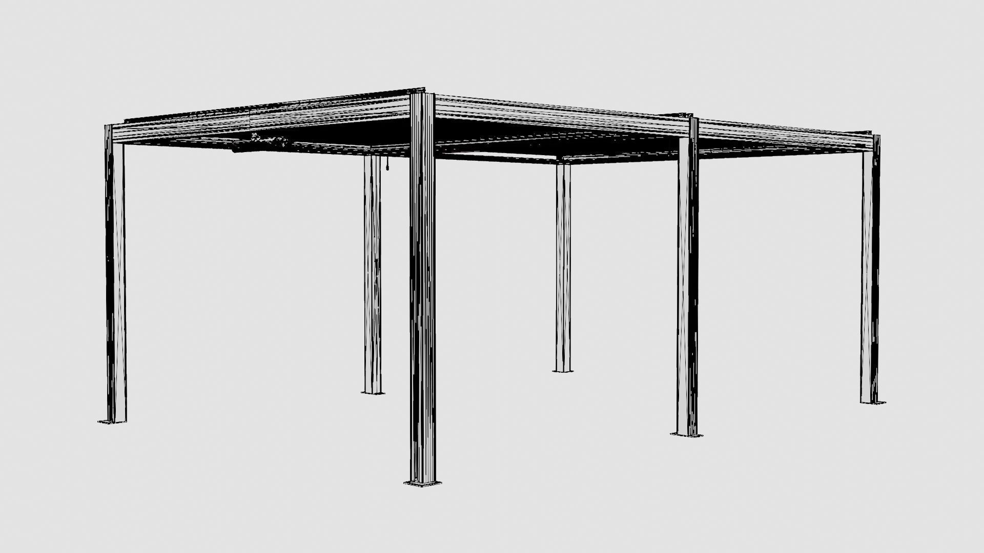 Pergola 4x6 Antracit Low-poly 3D model_7