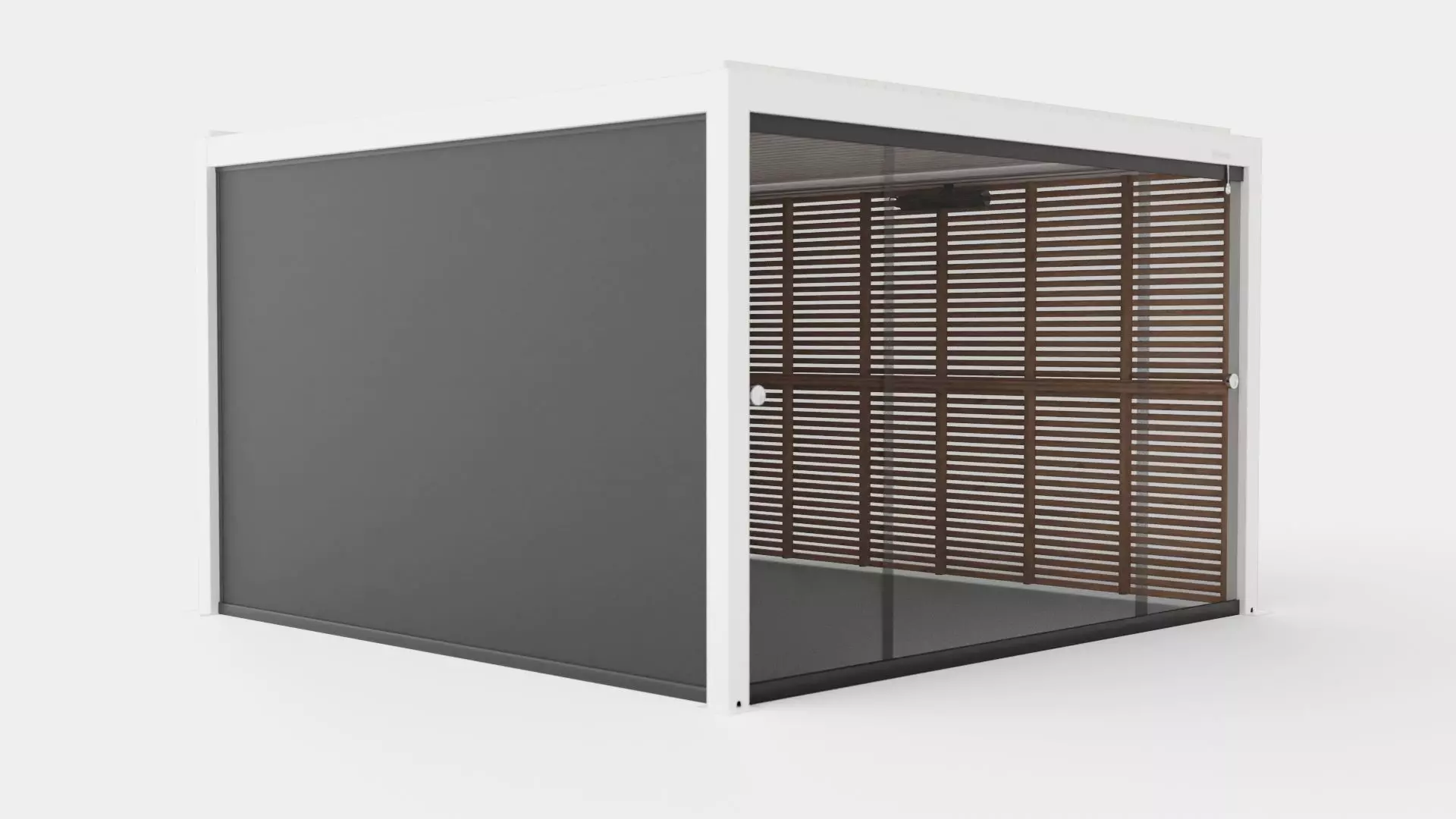 Pergola 4x4 White Mix Low-poly 3D model_0