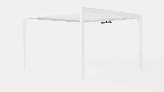 Pergola 4x4 White Low-poly 3D model
