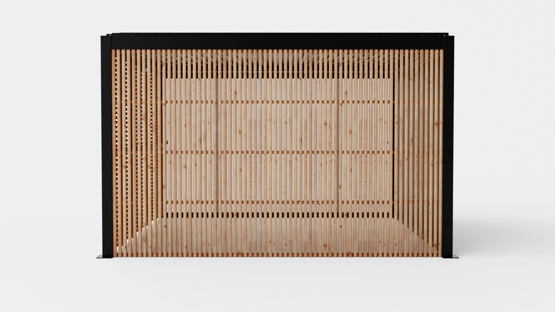 Pergola 4x4 Black Mix Low-poly 3D model_4