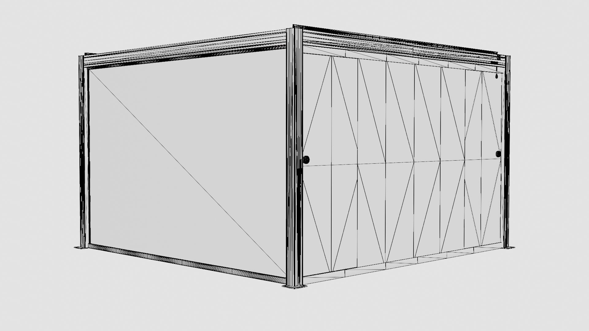 Pergola 4x4 Antracit Mix Low-poly 3D model_7