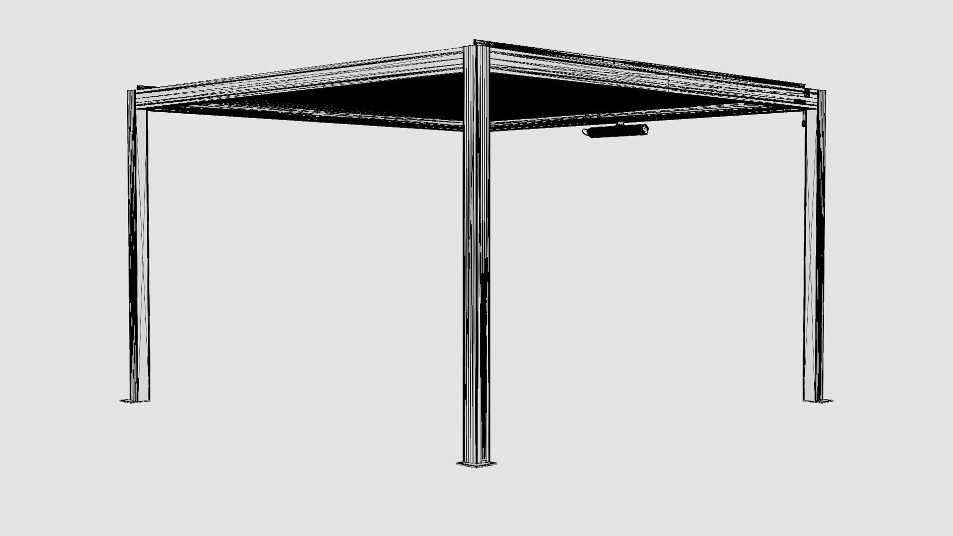 Pergola 4x4 Antracit Low-poly 3D model_7