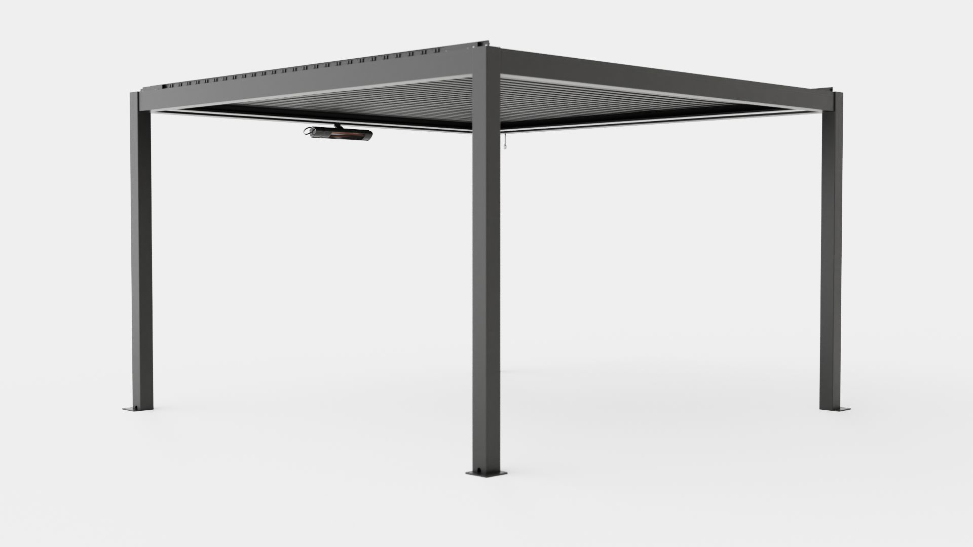 Pergola 4x4 Antracit Low-poly 3D model_3