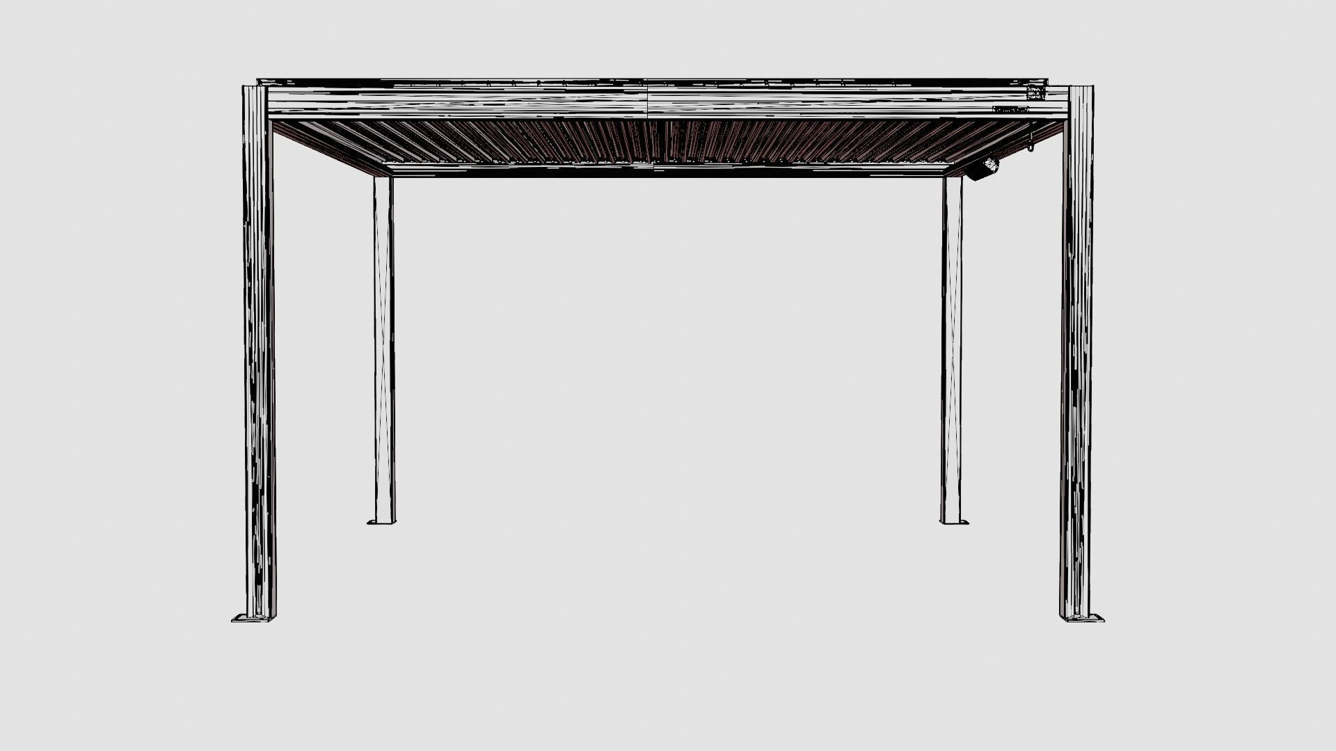 Pergola 4x4 Antracit Low-poly 3D model_6