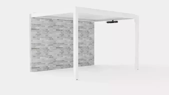 Pergola 3x4 White with Wall