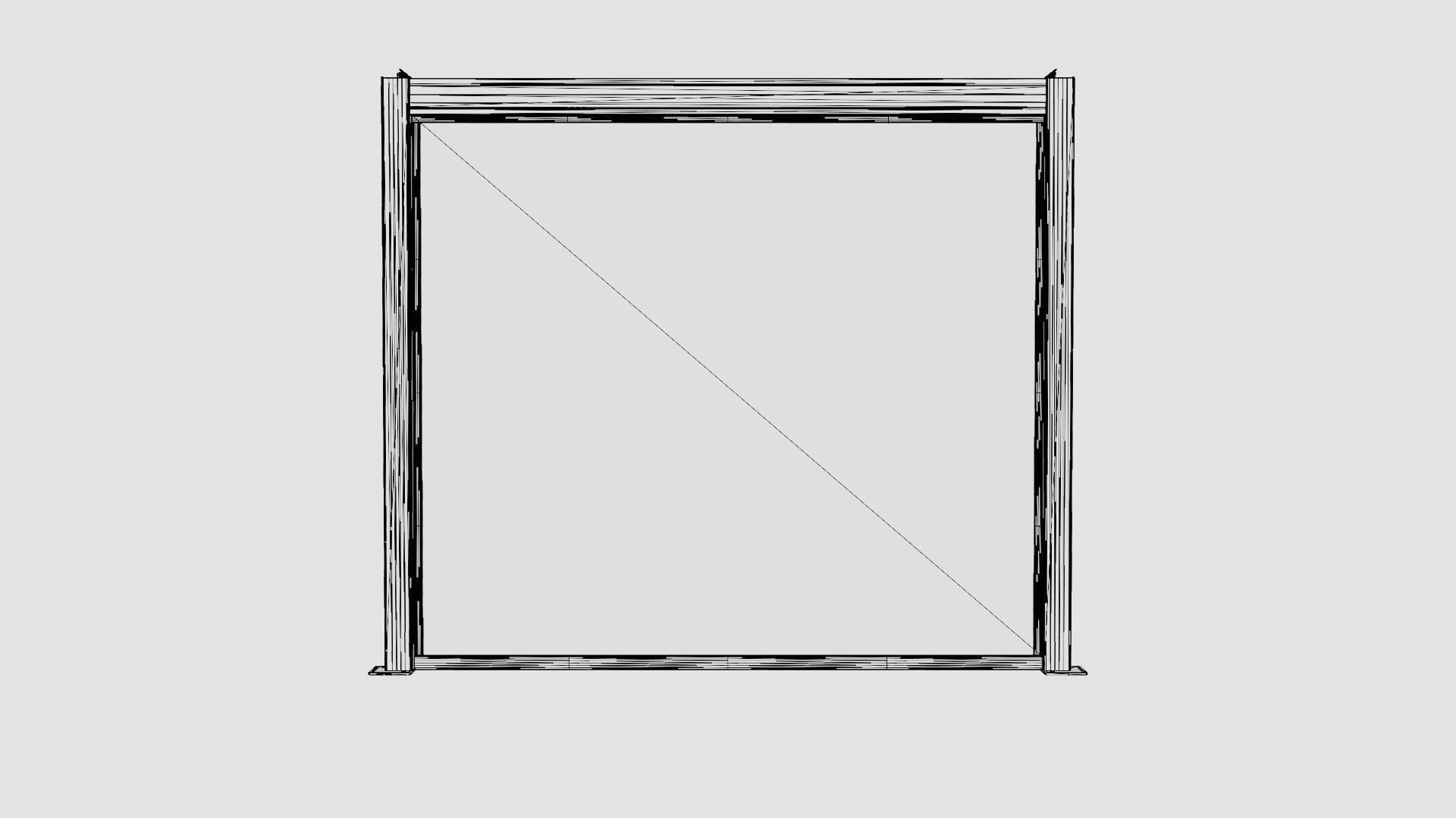 Pergola 3x4 White Mix Low-poly 3D model_8