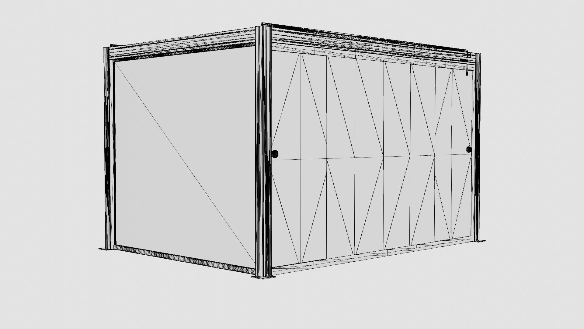 Pergola 3x4 White Mix Low-poly 3D model_7