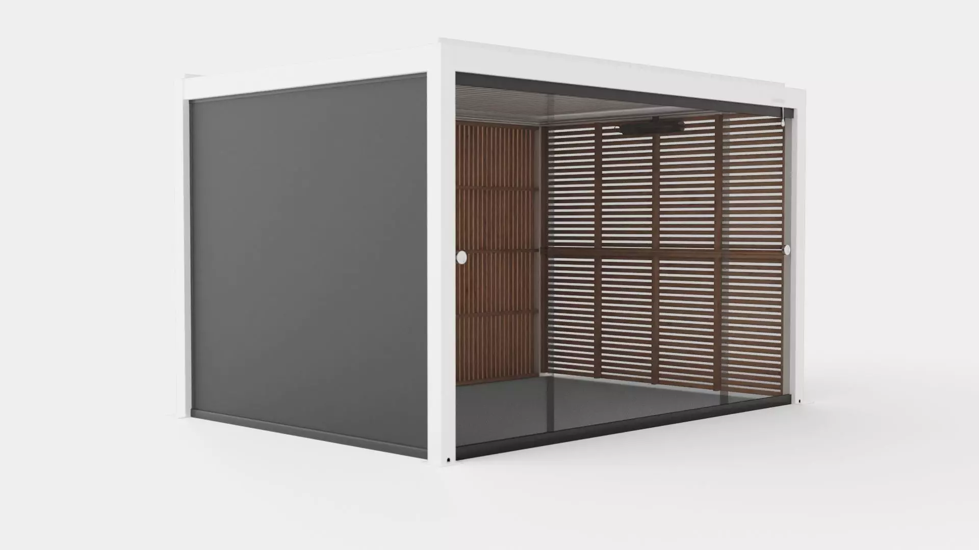 Pergola 3x4 White Mix Low-poly 3D model_0