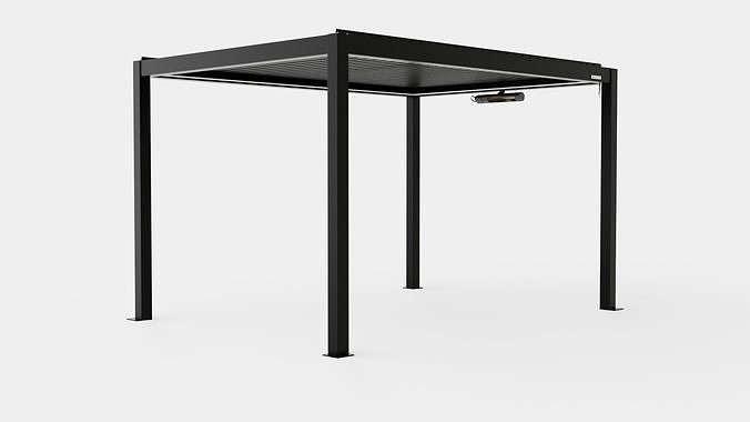 Pergola 3x4 Black Low-poly 3D model