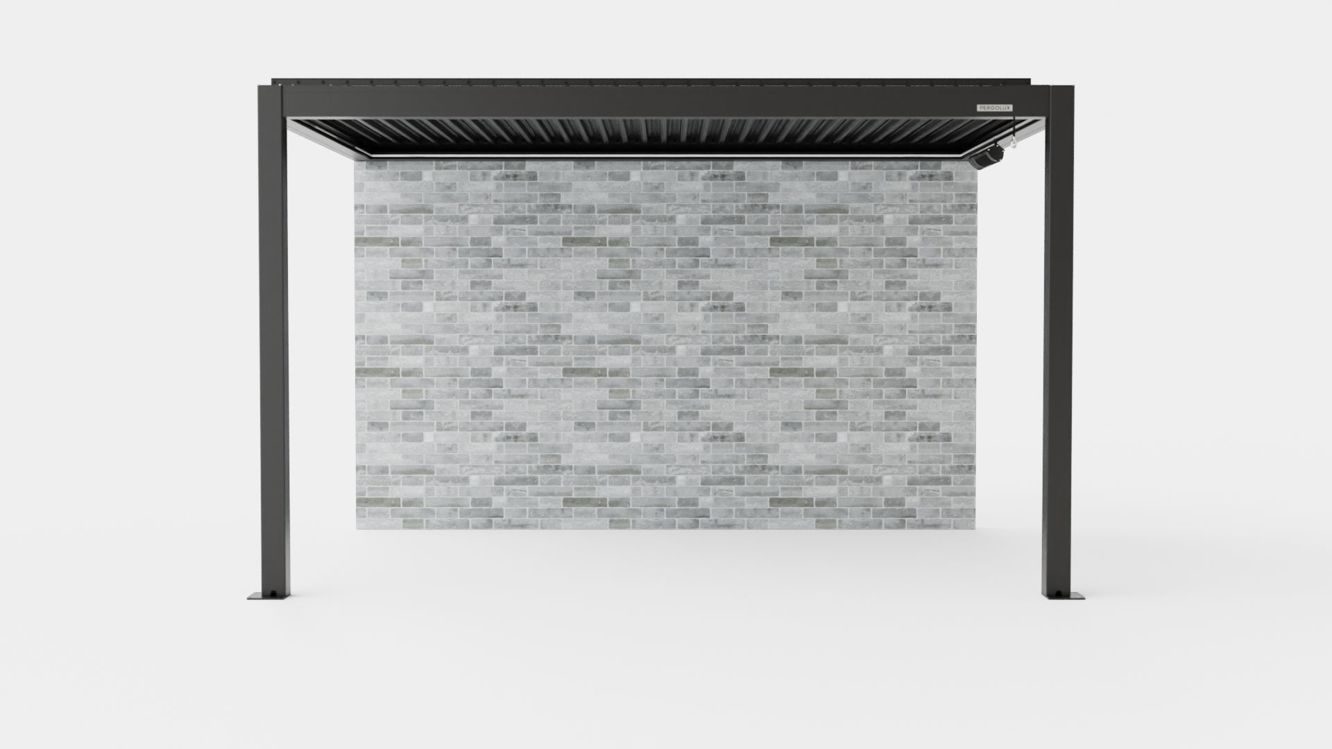 Pergola 3x4 Antracit with Wall Low-poly 3D model_1