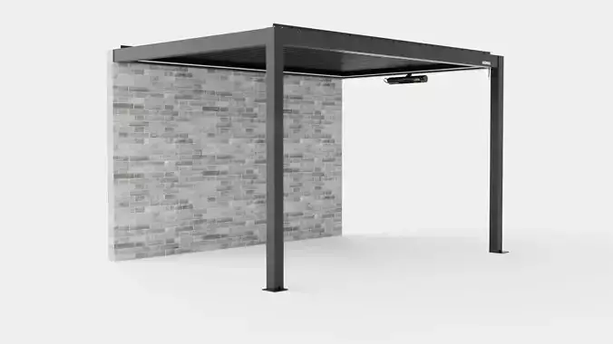 Pergola 3x4 Antracit with Wall