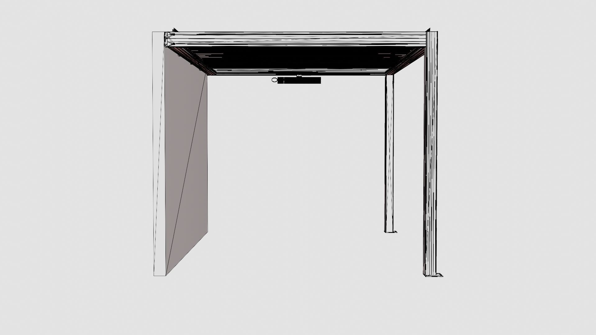 Pergola 3x4 Antracit with Wall Low-poly 3D model_8