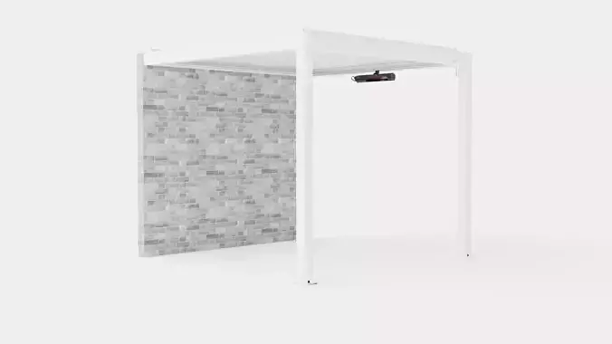 Pergola 3x3 White with Wall