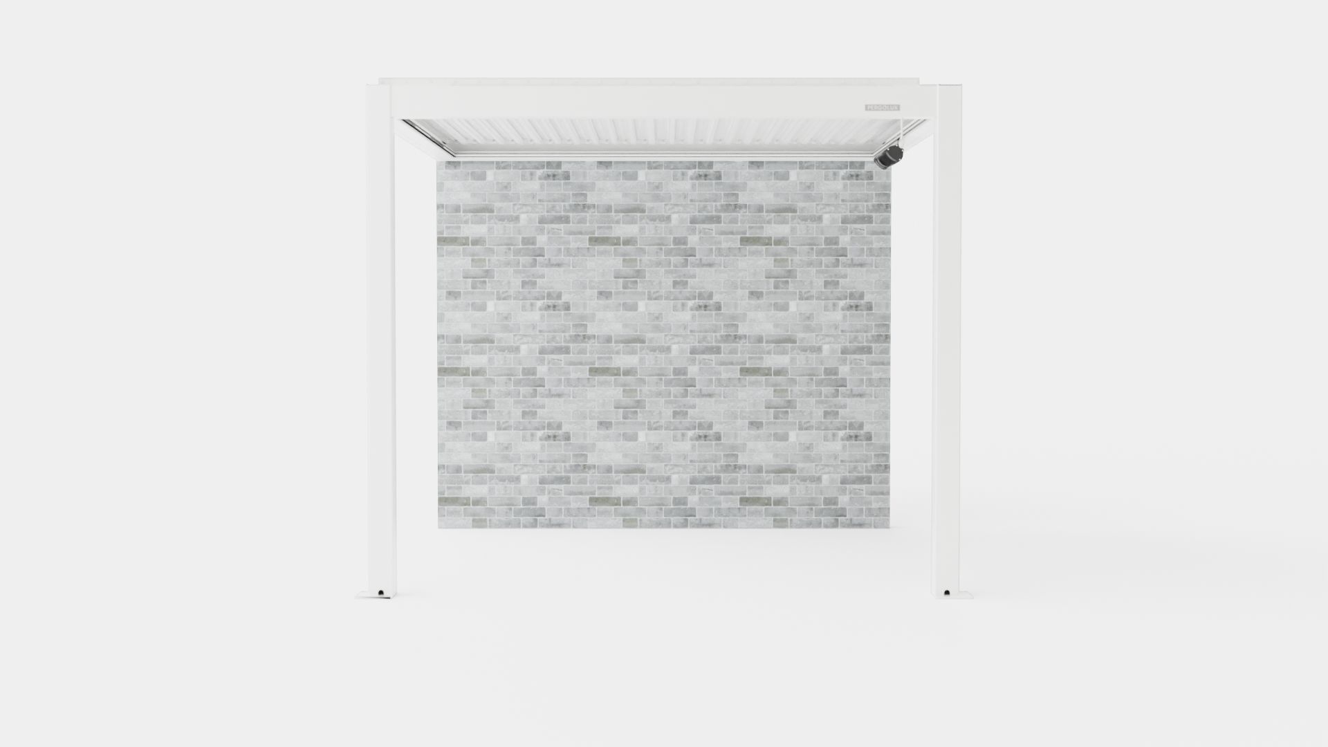 Pergola 3x3 White with Wall Low-poly 3D model_1