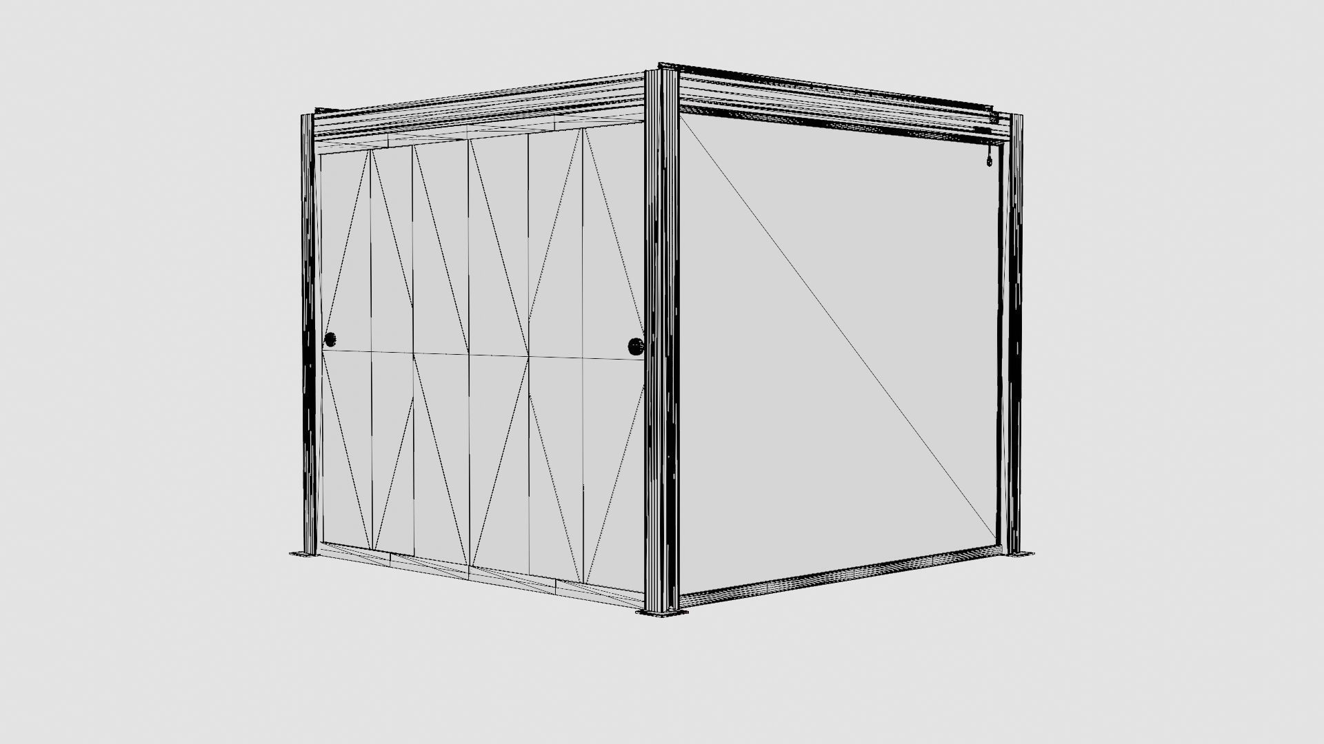 Pergola 3x3 White Mix Low-poly 3D model_7