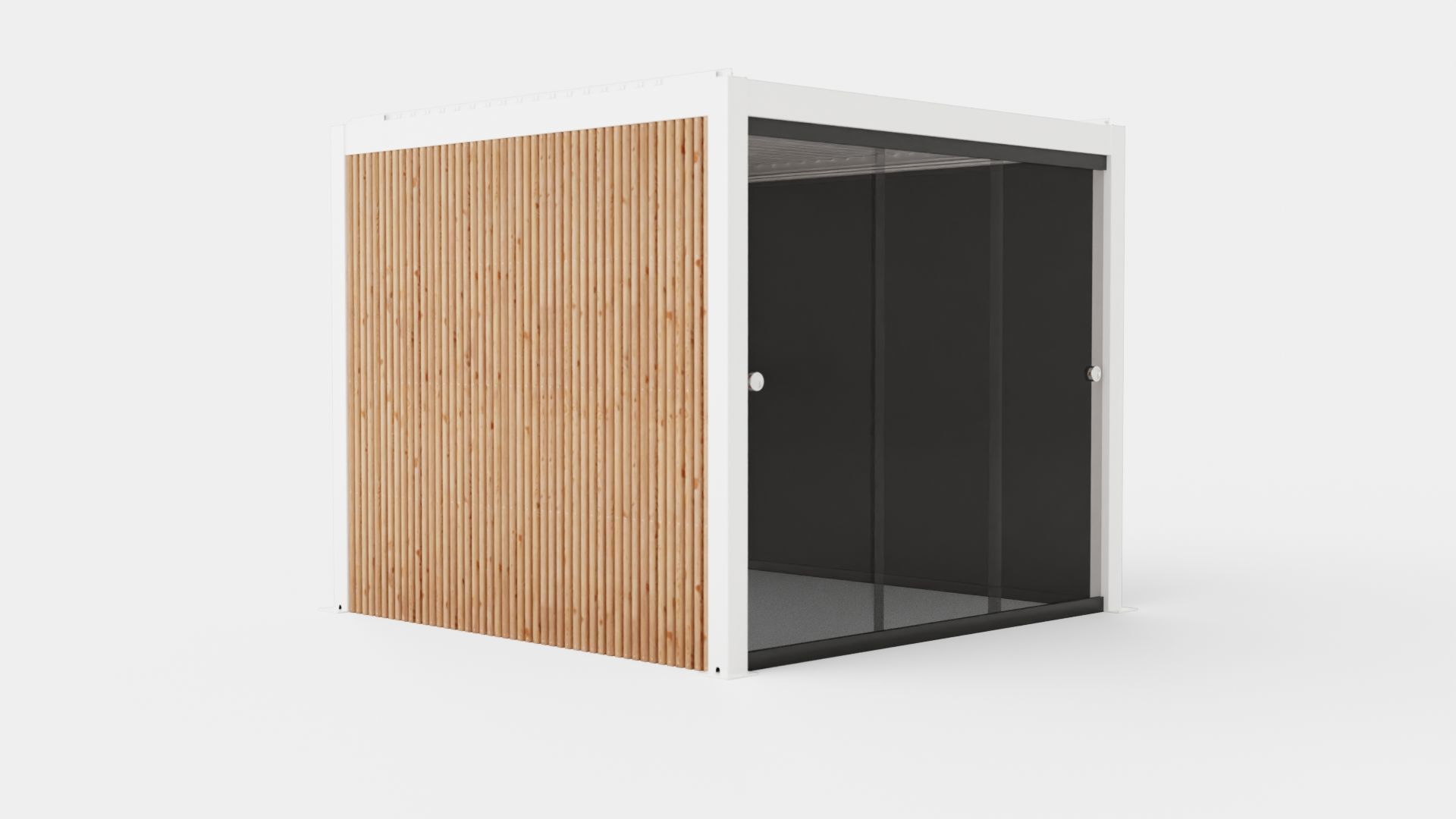 Pergola 3x3 White Mix Low-poly 3D model_3