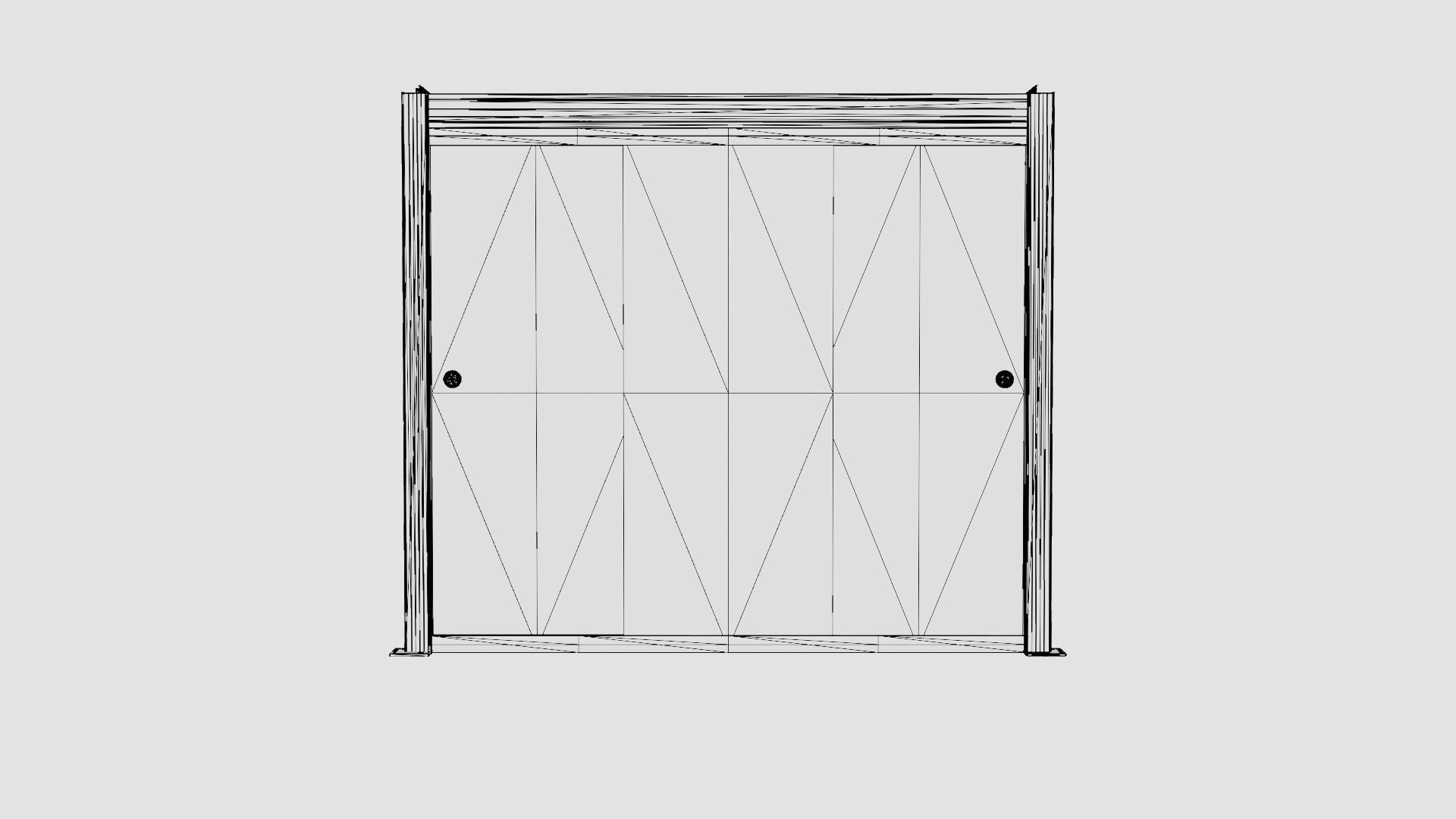 Pergola 3x3 White Mix Low-poly 3D model_8