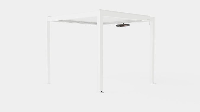 Pergola 3X3 White Low-poly 3D model