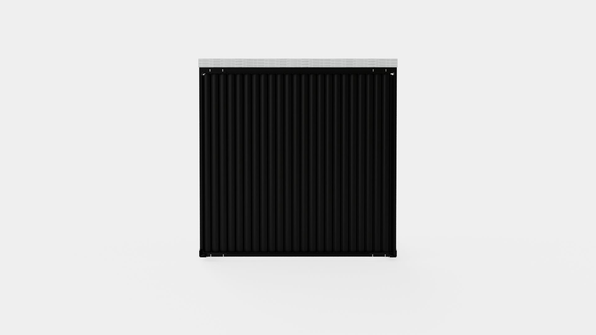 Pergola 3x3 Black with Wall Low-poly 3D model_5