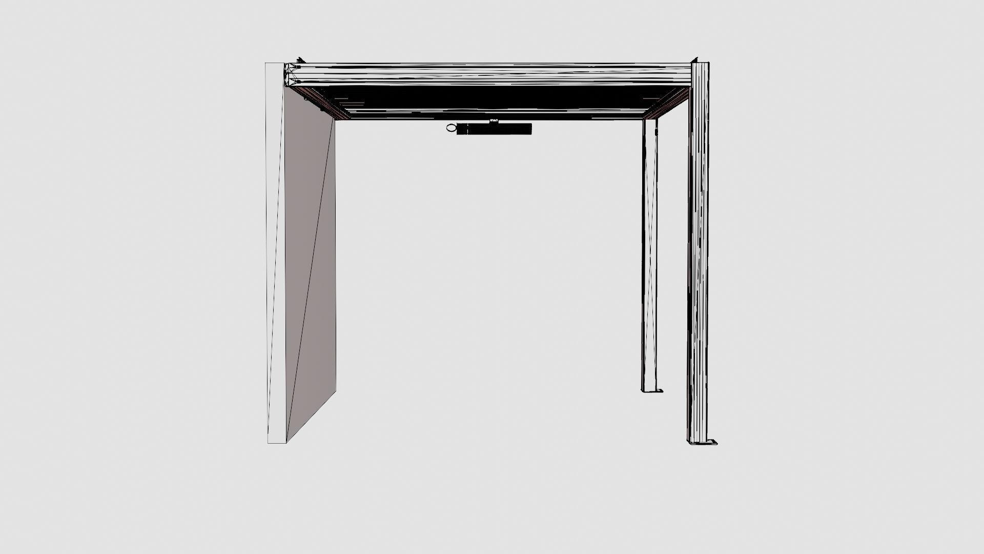 Pergola 3x3 Black with Wall Low-poly 3D model_8