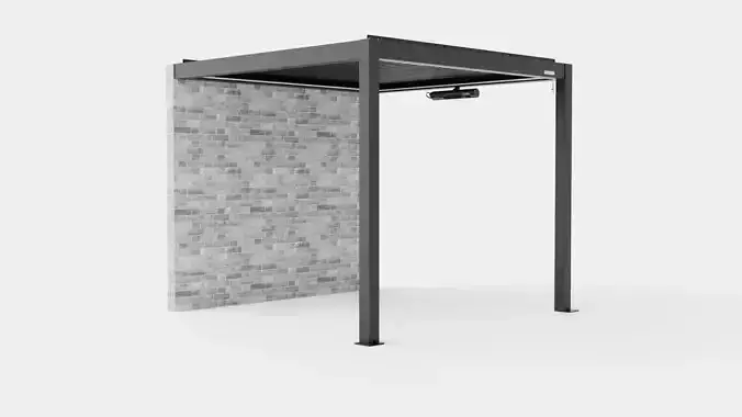Pergola 3x3 Antracit with Wall