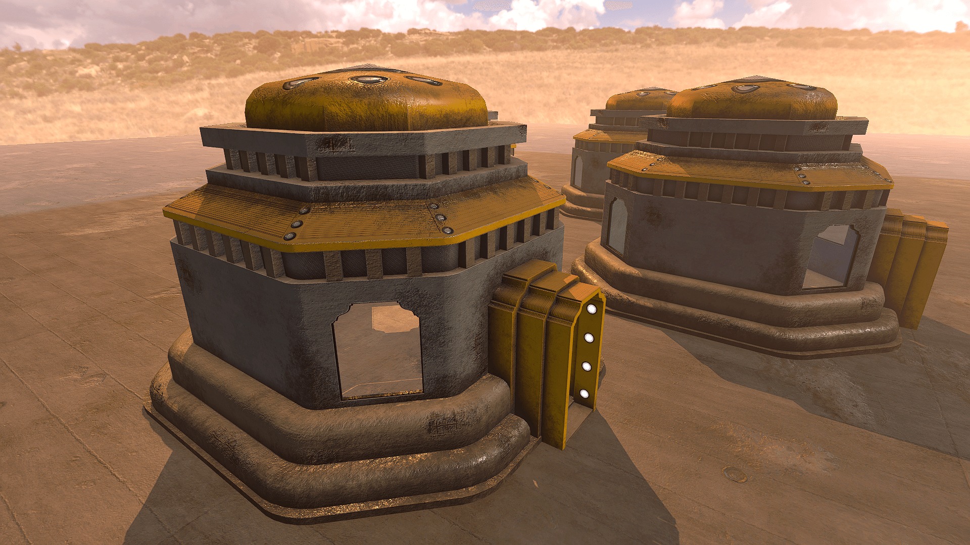 SciFi Desert Building 4 Low-poly 3D model_3