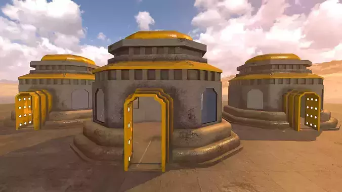 SciFi Desert Building 4 Low-poly 3D model SciFi Desert Building 4 Low-poly 3D model