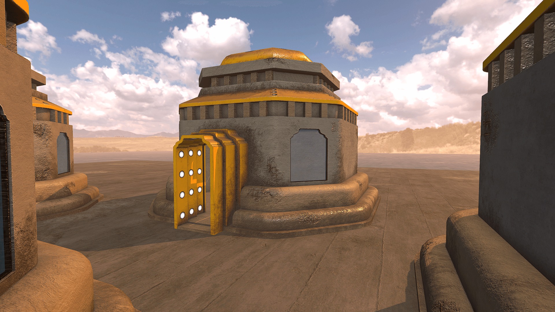 SciFi Desert Building 4 Low-poly 3D model_2