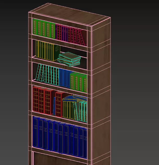 bookshelf Free 3D model_0