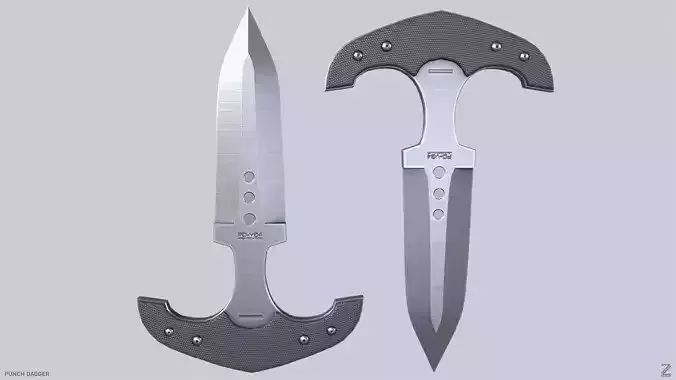 Punch dagger Low-poly 3D model