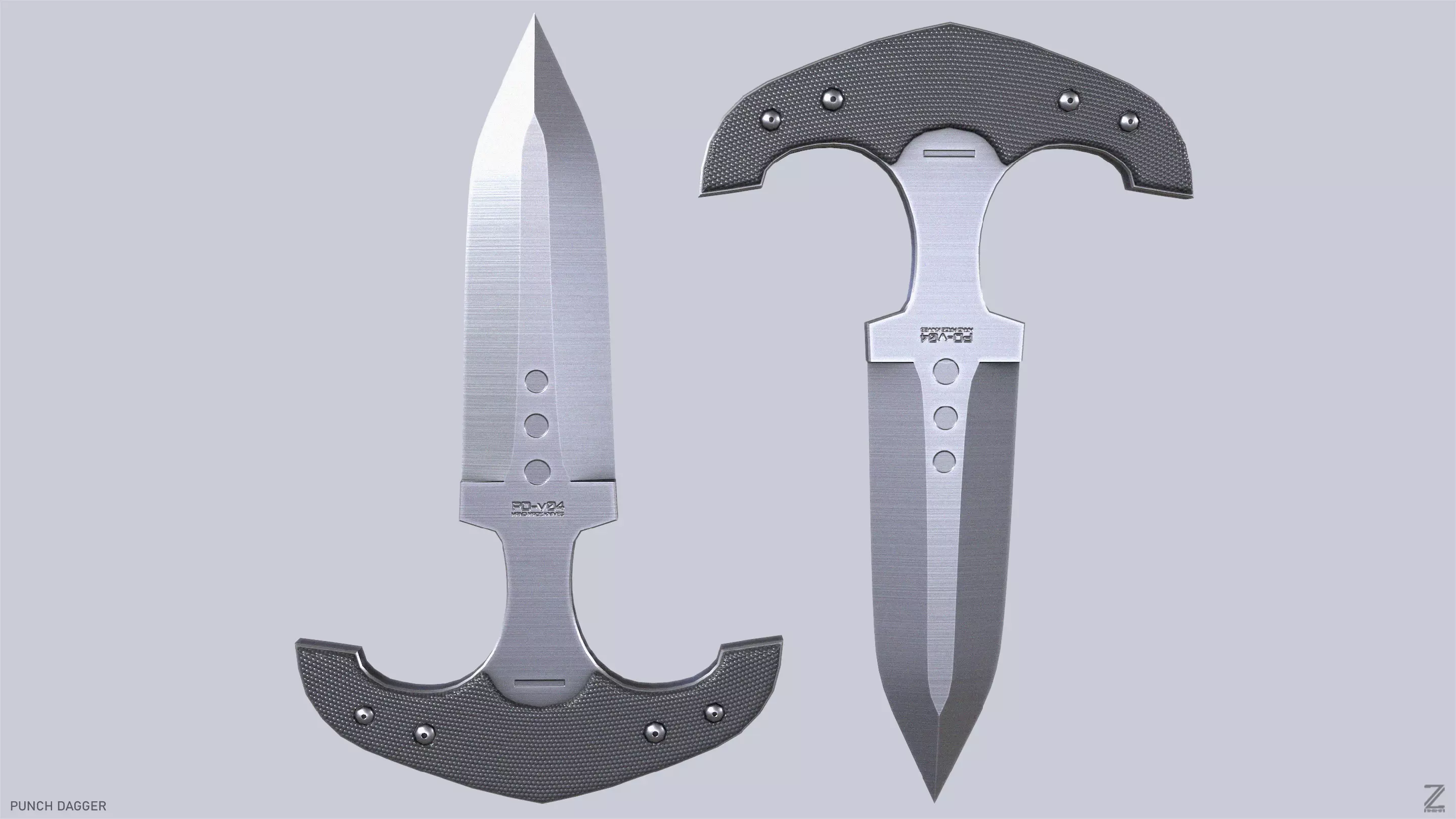 Punch dagger Low-poly 3D model_0