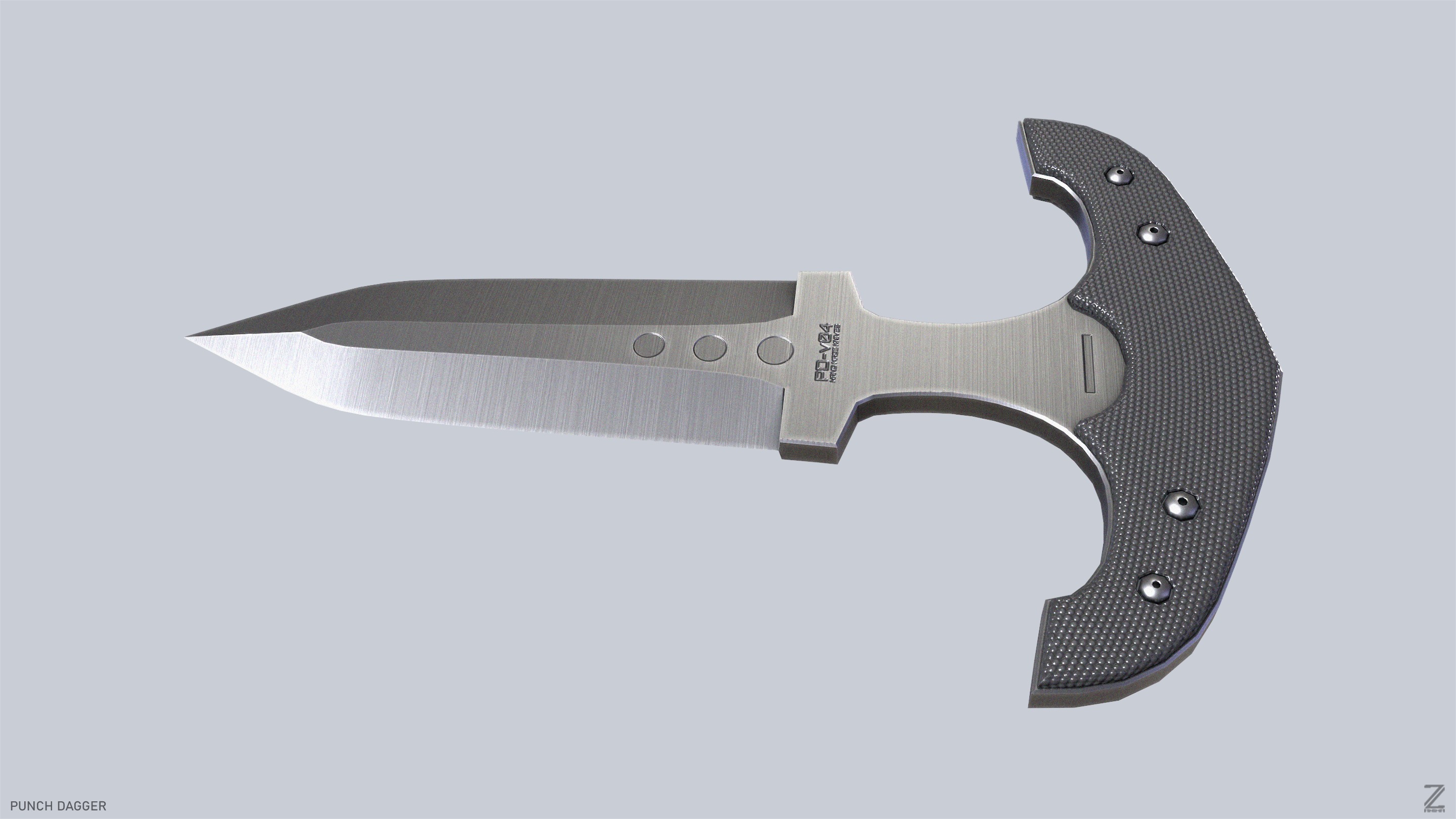 Punch dagger Low-poly 3D model_8