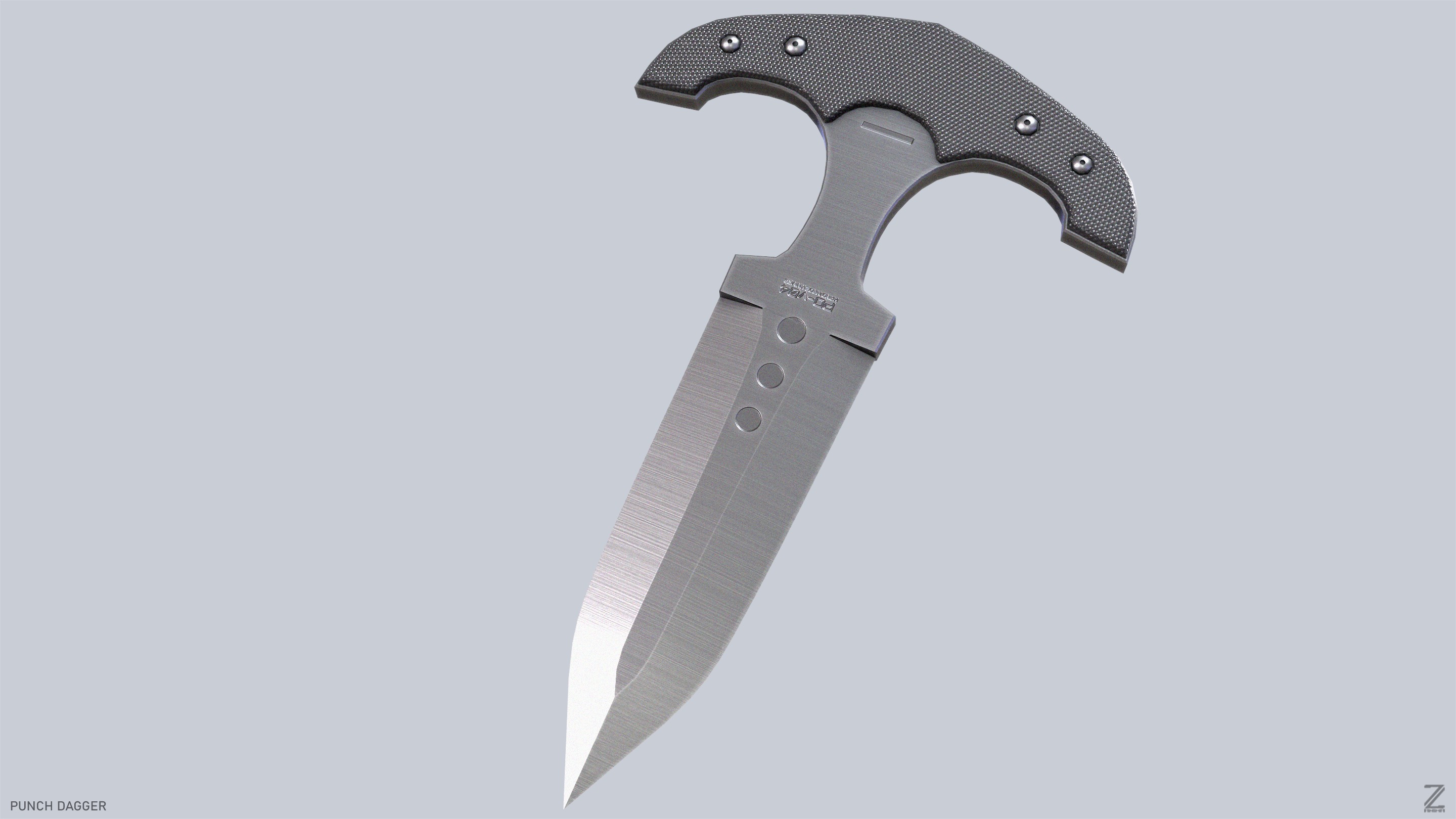 Punch dagger Low-poly 3D model_7