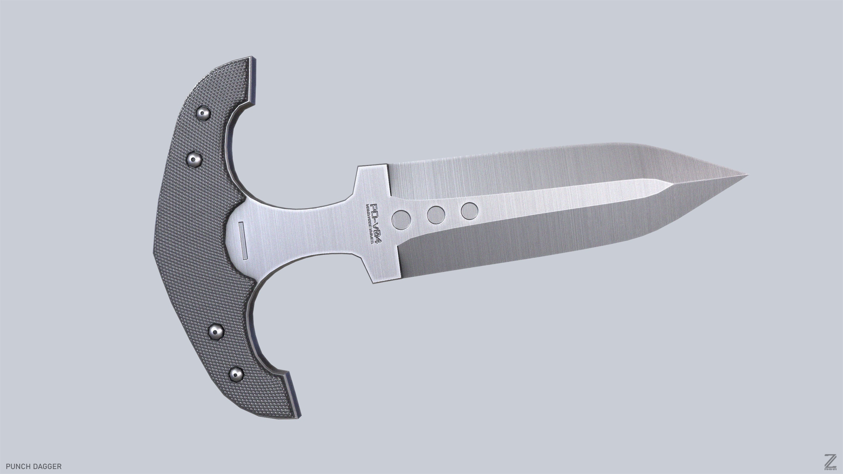 Punch dagger Low-poly 3D model_4