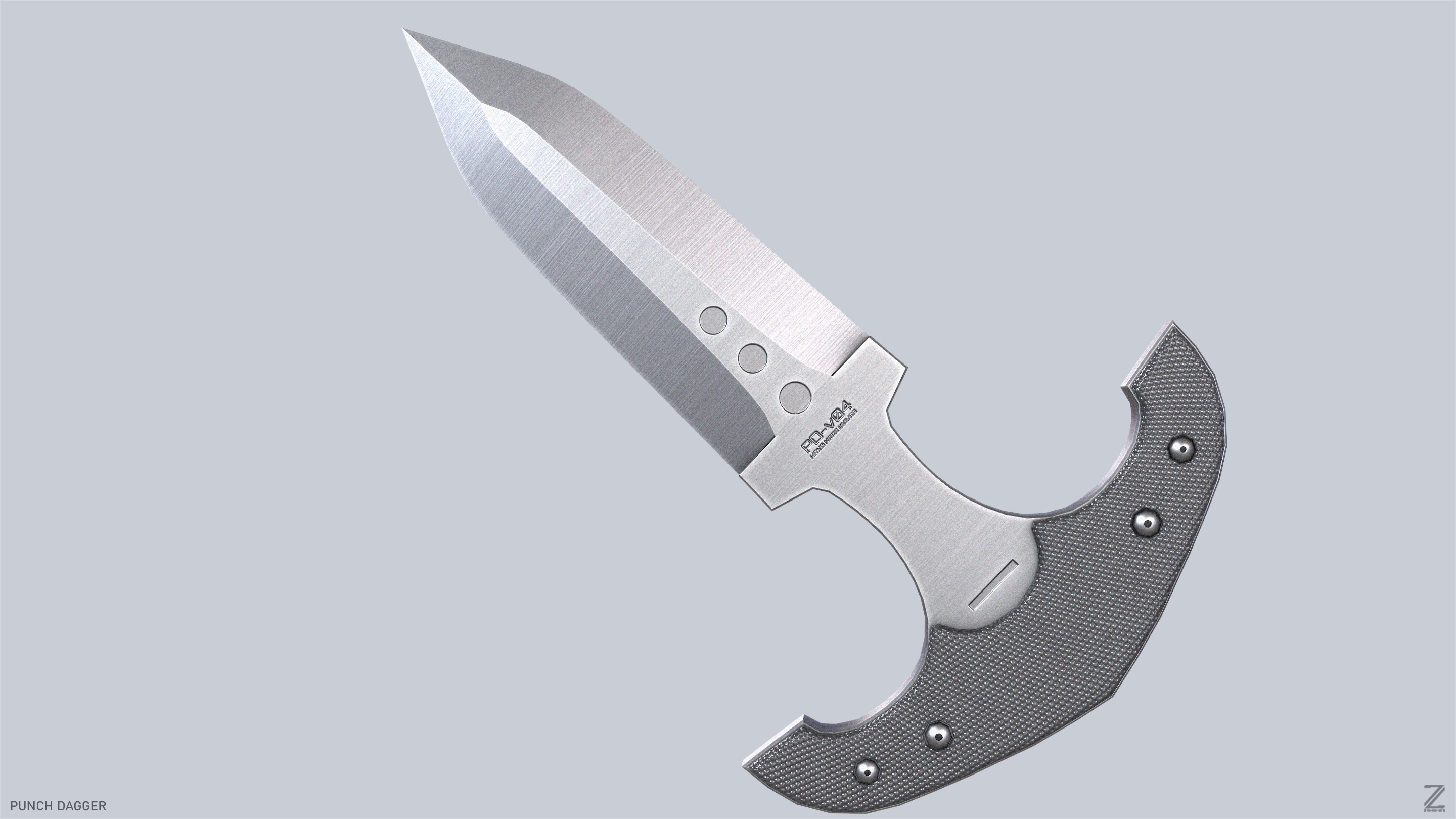 Punch dagger Low-poly 3D model_5