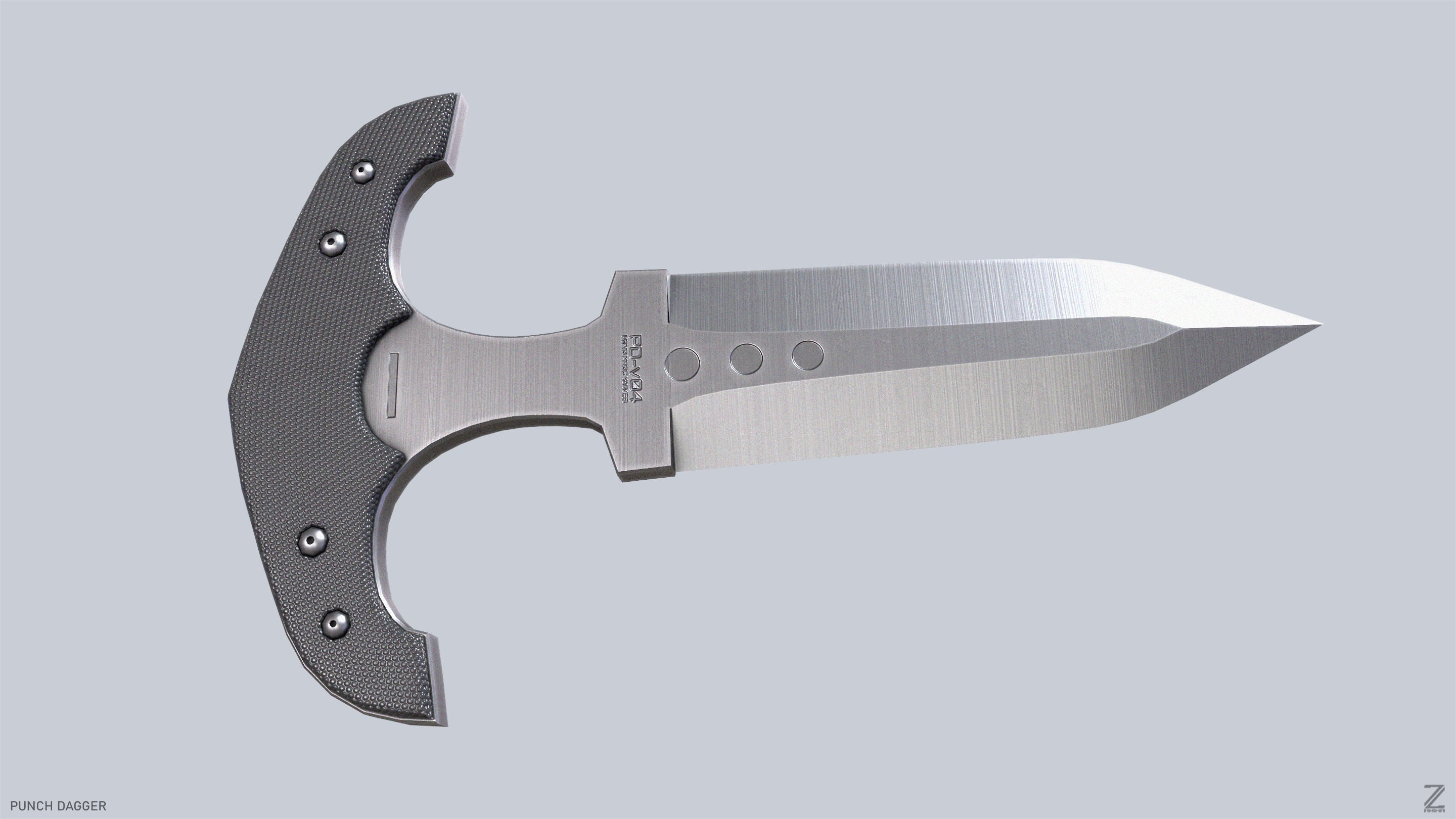Punch dagger Low-poly 3D model_6