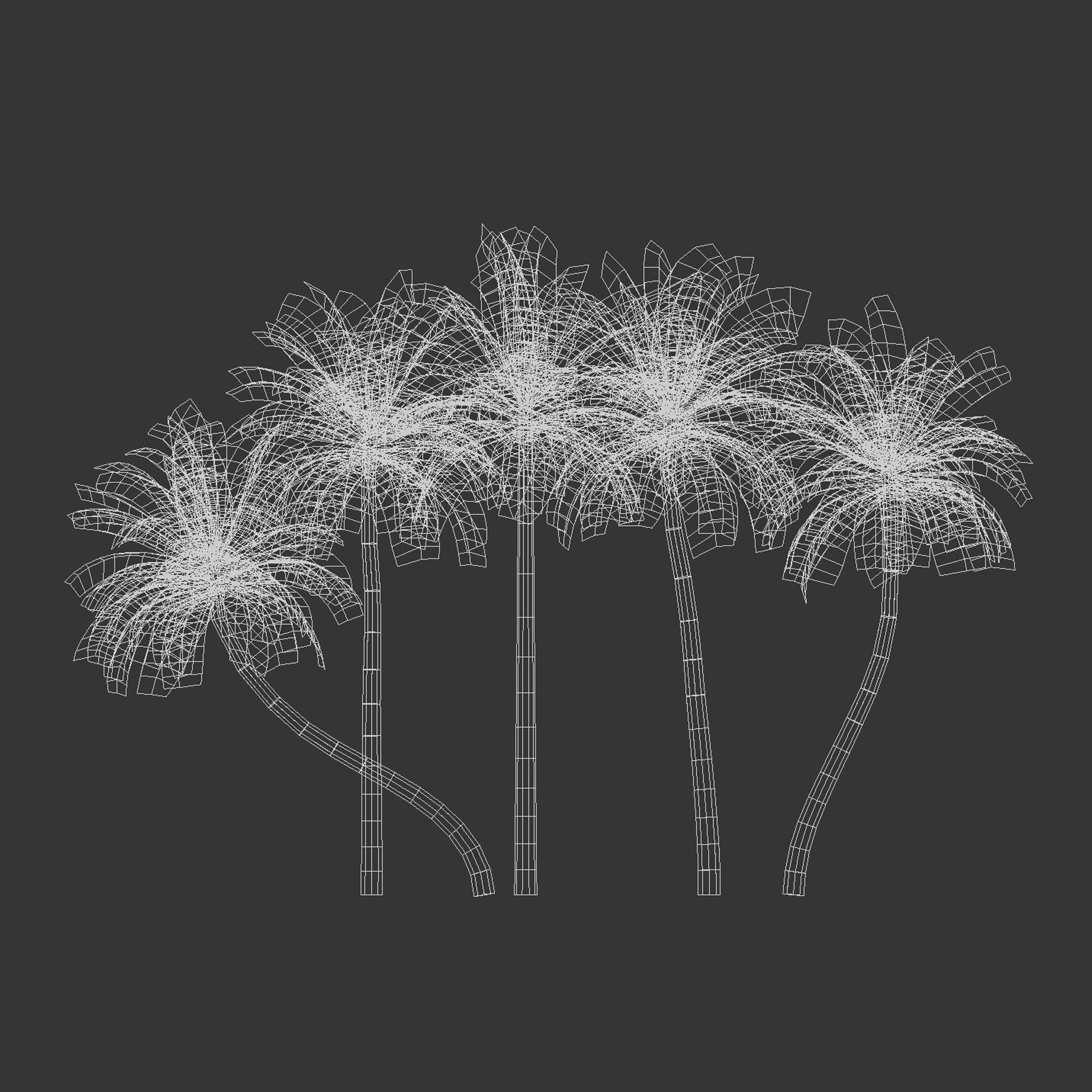 Low Poly Palm 3d Trees Collection Vol 280 Low-poly 3D model_1