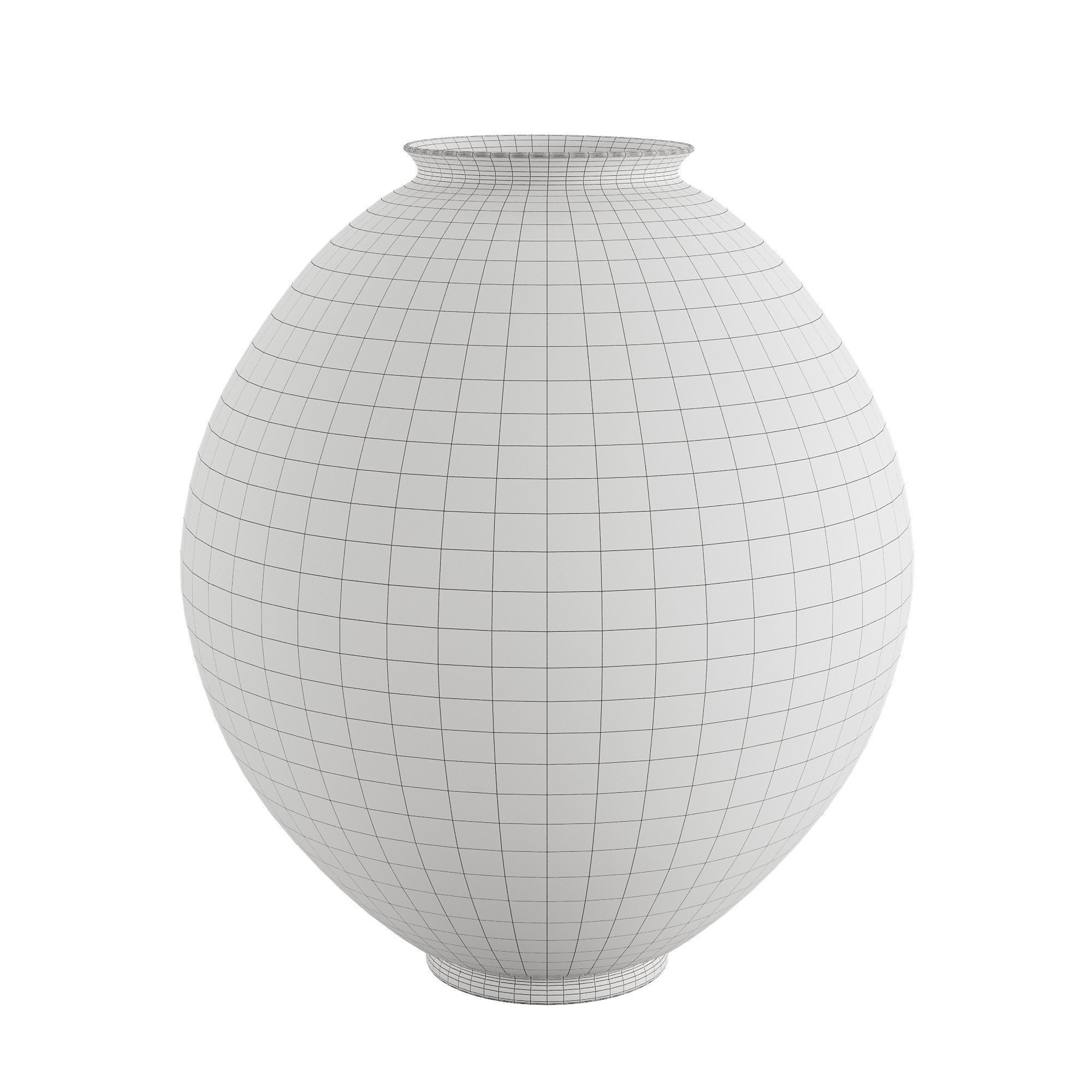 Round Metal Vase 3D model_4