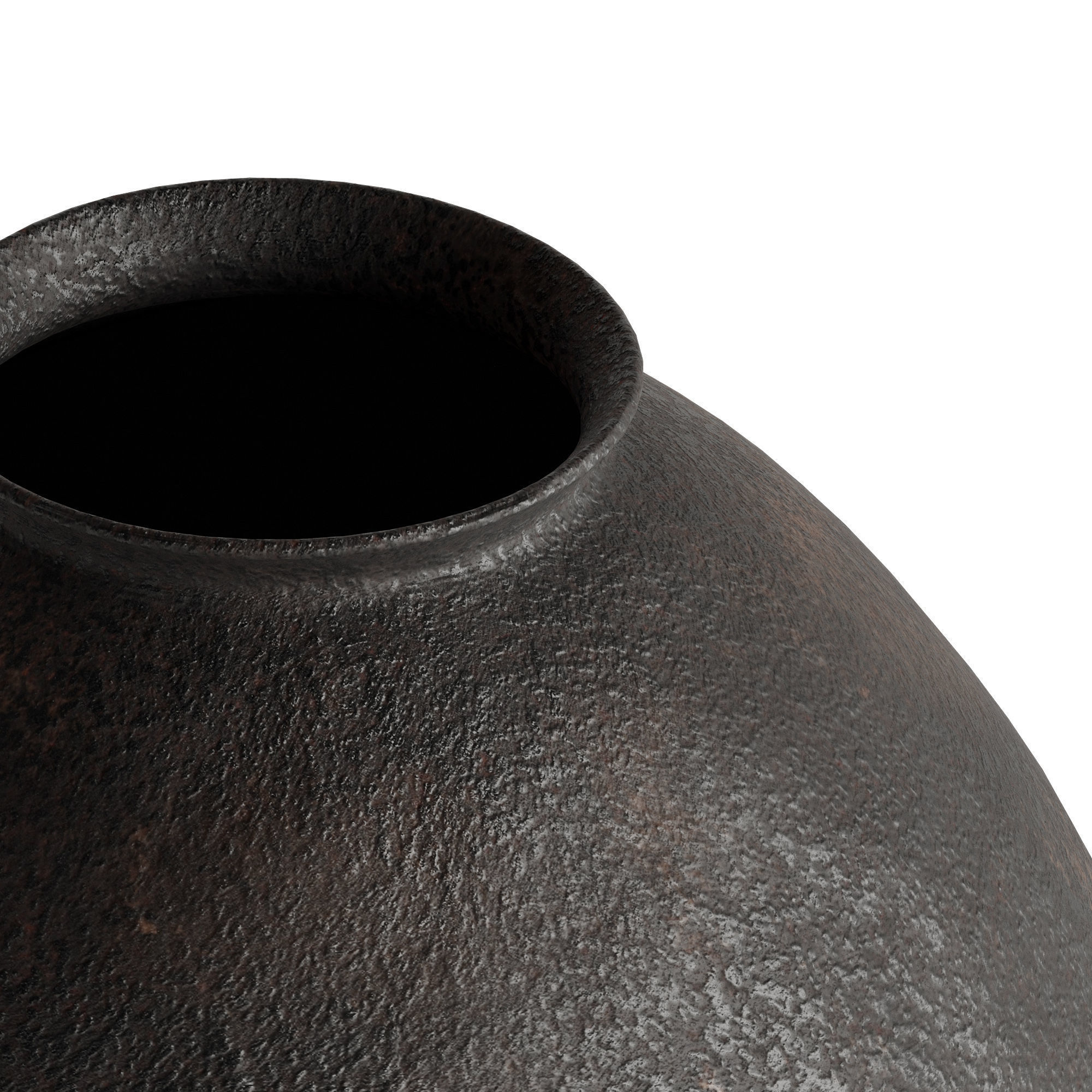 Round Metal Vase 3D model_2