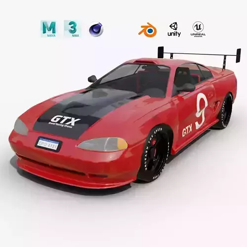 Race Car Realistic and Game Ready Asset Low-poly 3D model