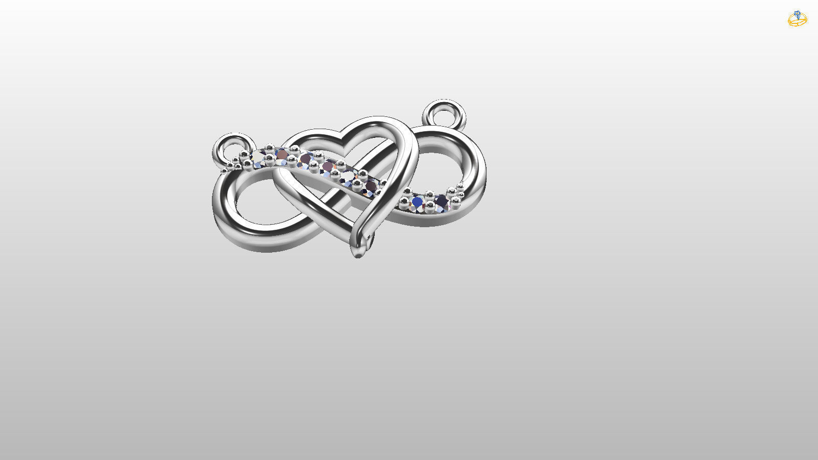 Infinity Heart Pendant 3D print model_2