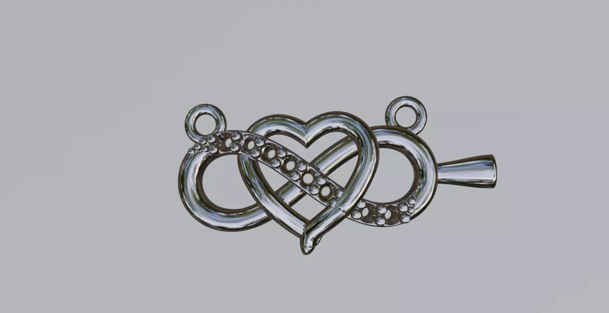 Infinity Heart Pendant 3D print model_0