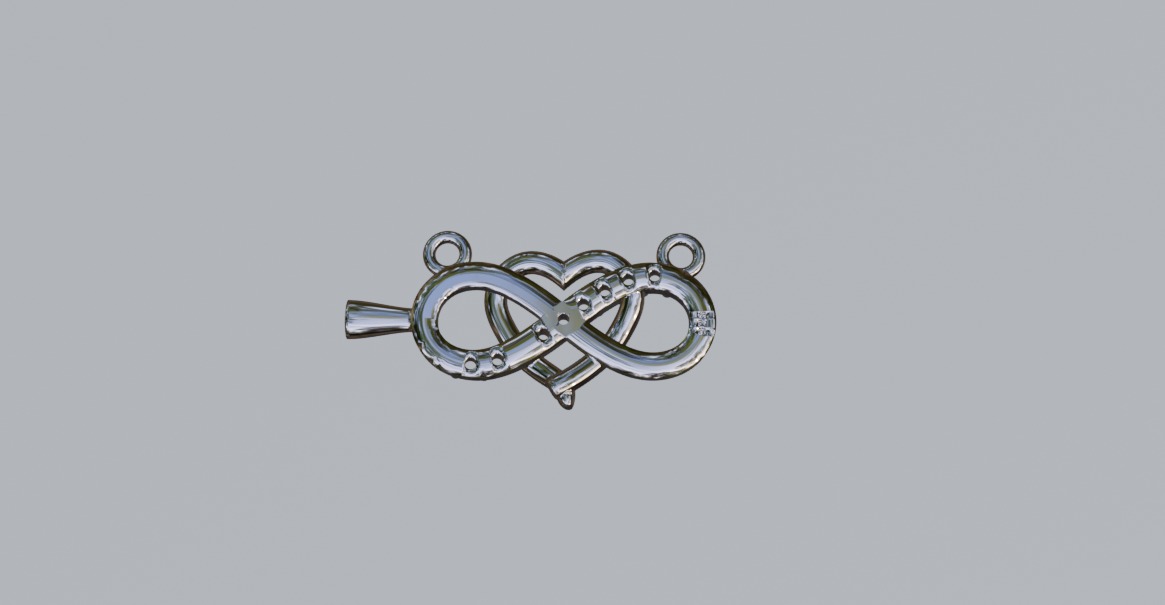 Infinity Heart Pendant 3D print model_9